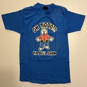 VTG Single Stitch 90s 80s Mr Bill Show T Shirt SNL Comedy M Fits XS Blue